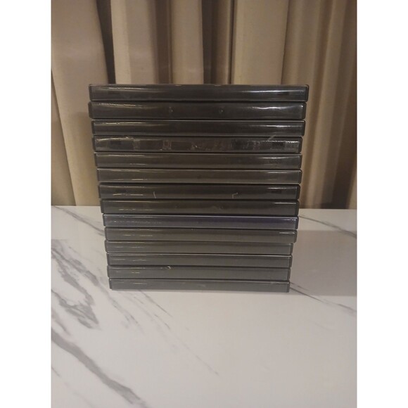 14 Empty Blank Standard Size Black DVD Replacement Case with Clear Sleeve Bundle - Picture 1 of 2
